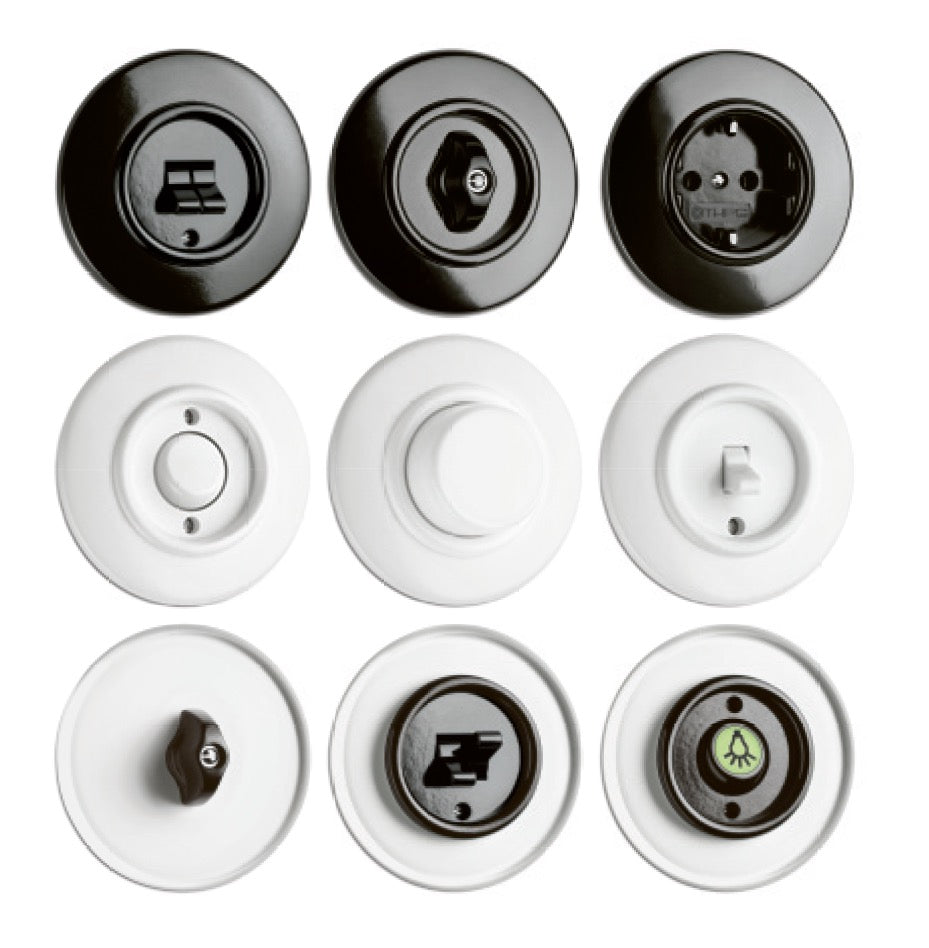 Naturbaustoffladen | Naturfarben Freiburg _ THPG Bakelit Porzellan Schalter Schaltersysteme