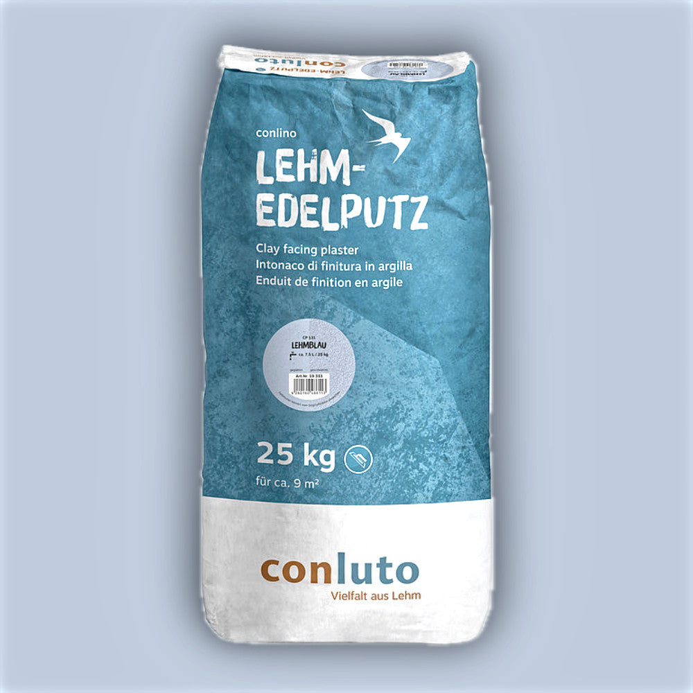 Naturbaustoffladen | Naturfarben Freiburg _ Lehmputz conluto Lehm-Edelputz lehmblau