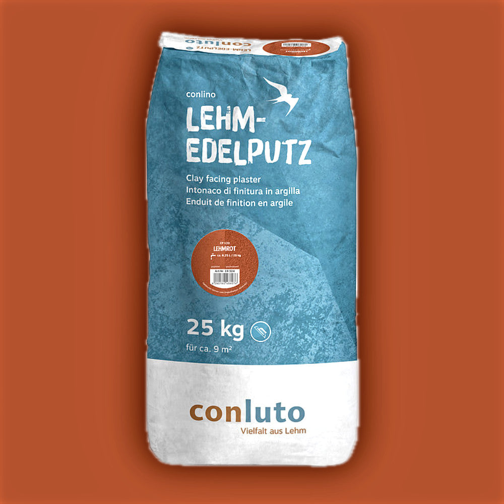 Naturbaustoffladen | Naturfarben Freiburg _ Lehmputz conluto Lehm-Edelputz lehmrot