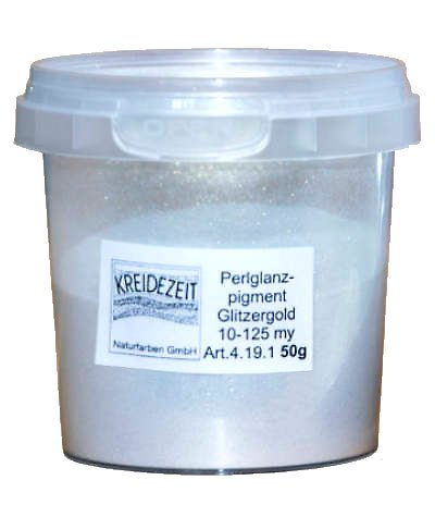 Naturbaustoffladen | Naturfarben Freiburg _ KREIDEZEIT Interferenzpigment Glitzergold 10 - 125µm
