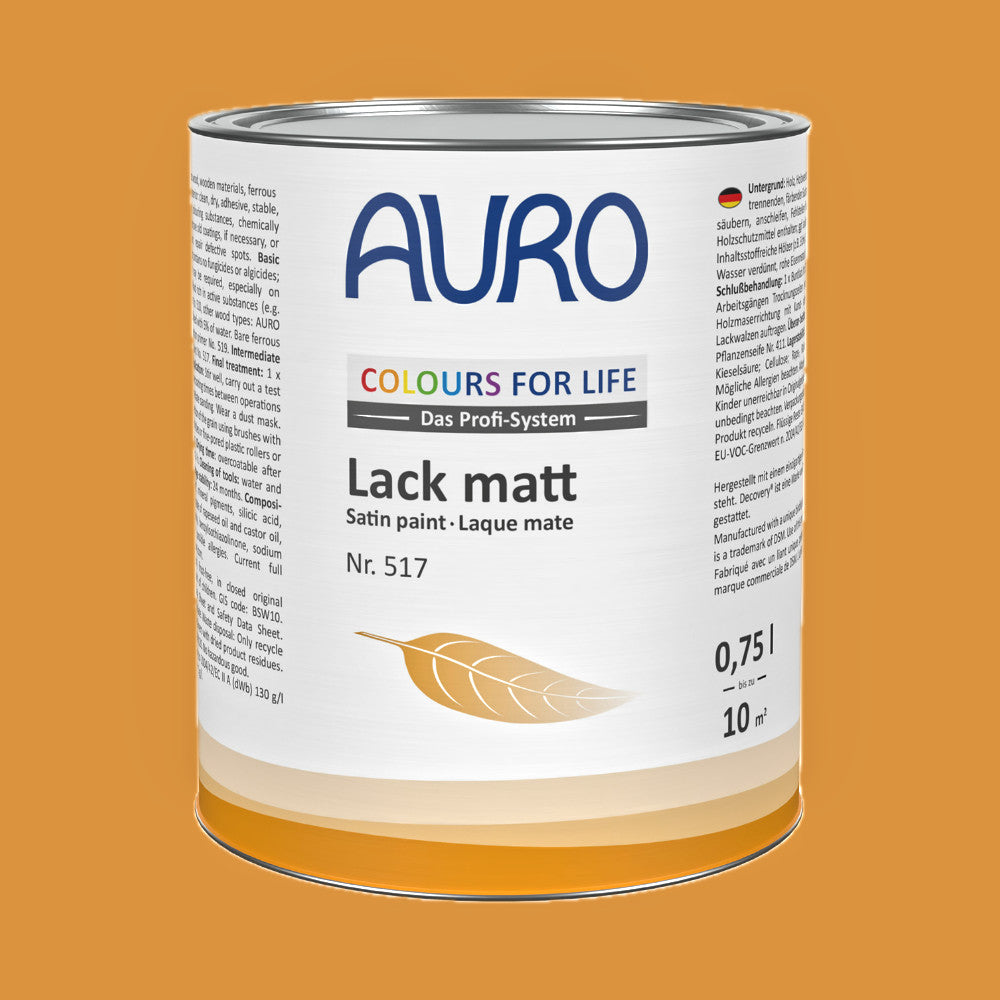 Naturbaustoffladen | Naturfarben Freiburg _ AURO COLOURS FOR LIFE Lack, matt Nr. 517 | bright mandarine