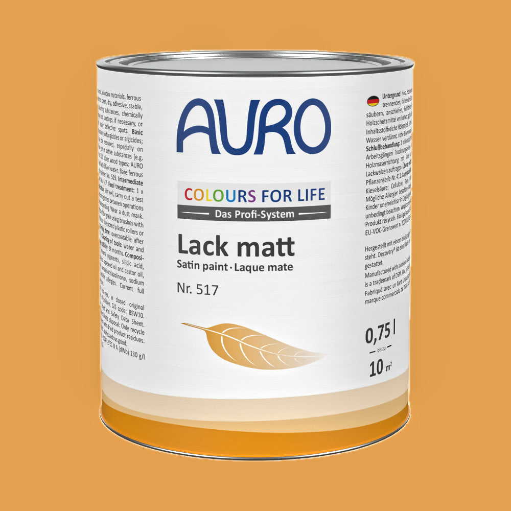 Naturbaustoffladen | Naturfarben Freiburg _ AURO COLOURS FOR LIFE Lack, matt Nr. 517 | bright mandarine 05