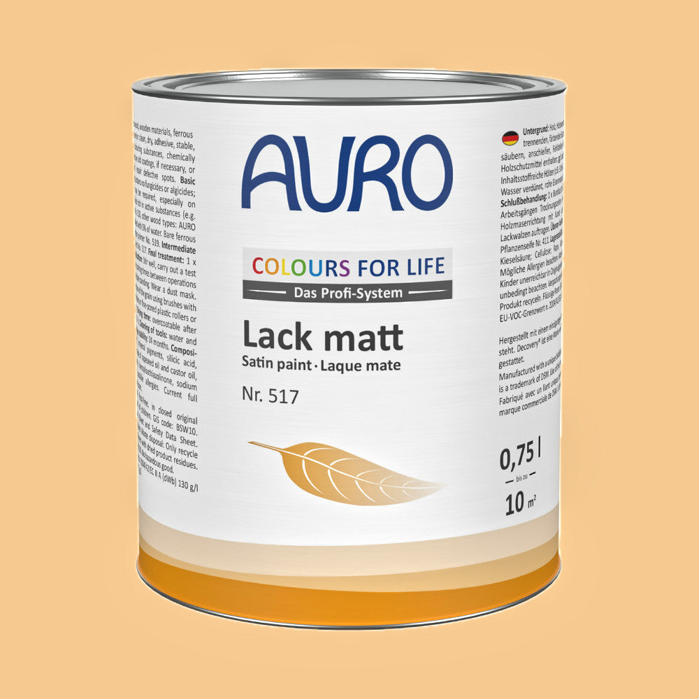 Naturbaustoffladen | Naturfarben Freiburg _ AURO COLOURS FOR LIFE Lack, matt Nr. 517 | bright mandarine 15