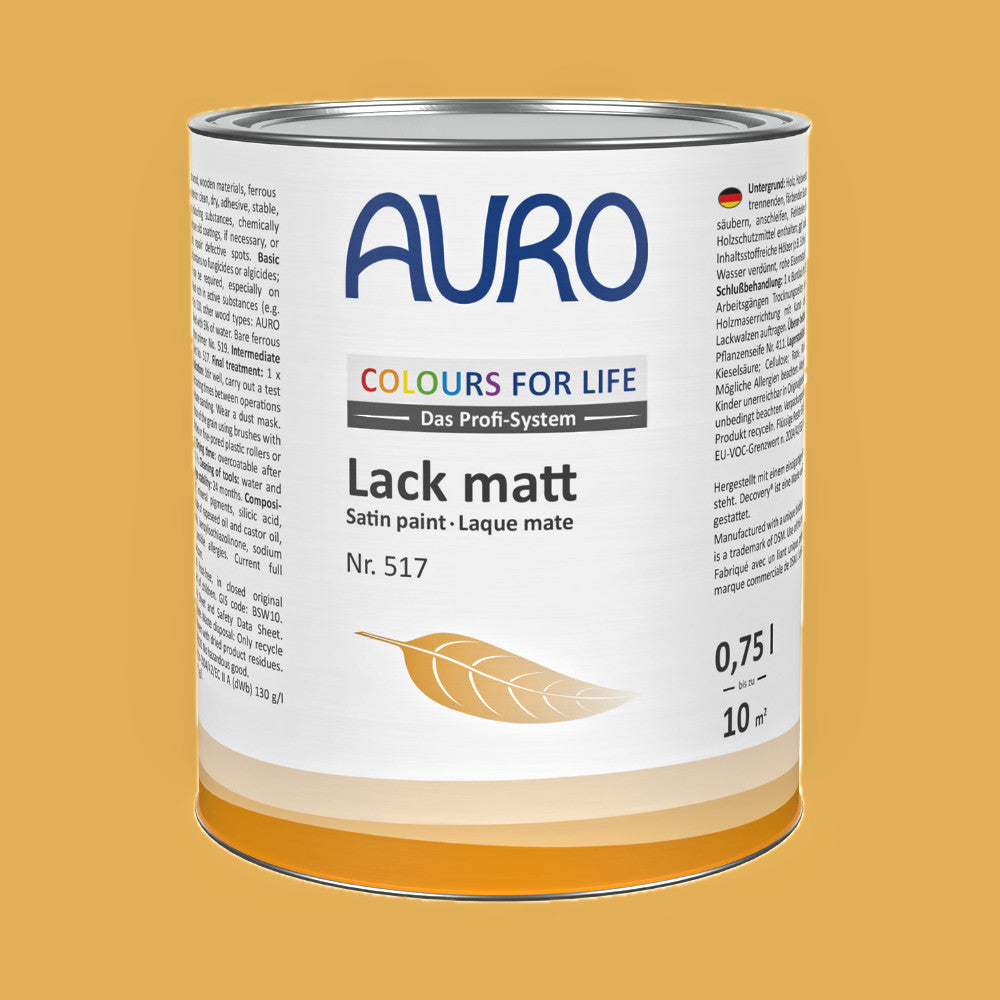 Naturbaustoffladen | Naturfarben Freiburg _ AURO COLOURS FOR LIFE Lack, matt Nr. 517 | yellow gold 05