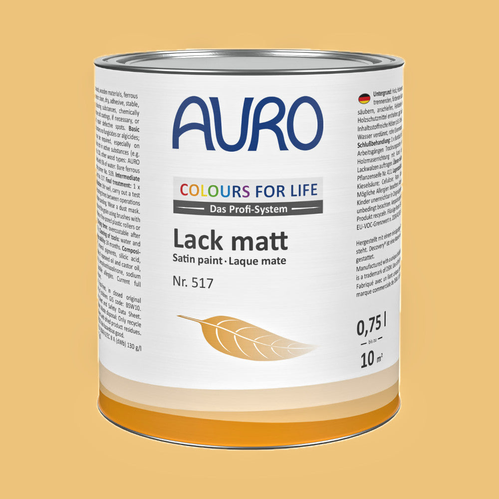 Naturbaustoffladen | Naturfarben Freiburg _ AURO COLOURS FOR LIFE Lack, matt Nr. 517 | yellow gold 10
