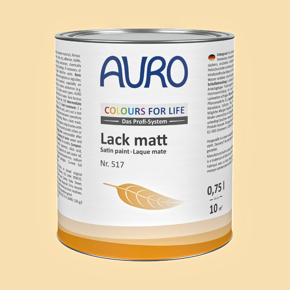 Naturbaustoffladen | Naturfarben Freiburg _ AURO COLOURS FOR LIFE Lack, matt Nr. 517 | yellow gold 20