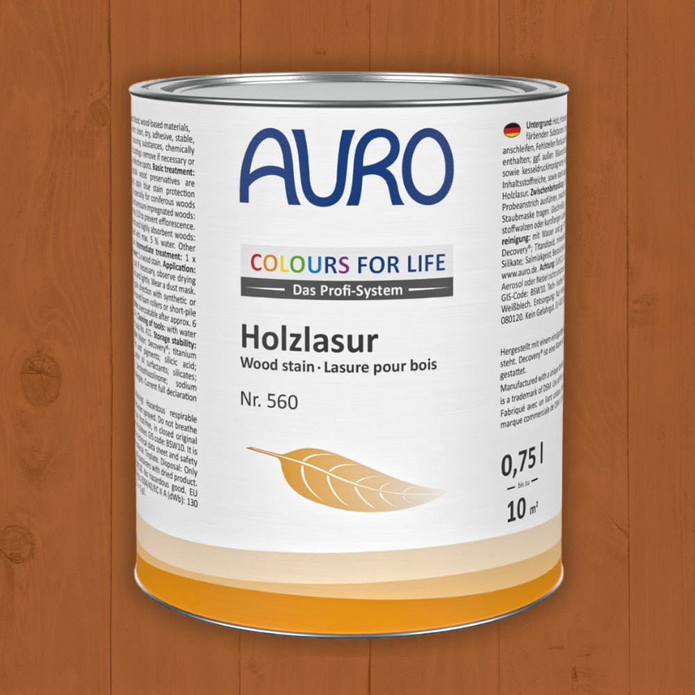 Naturbaustoffladen | Naturfarben Freiburg _ AURO COLOURS FOR LIFE Holzlasur Nr. 560 | grün bis braun