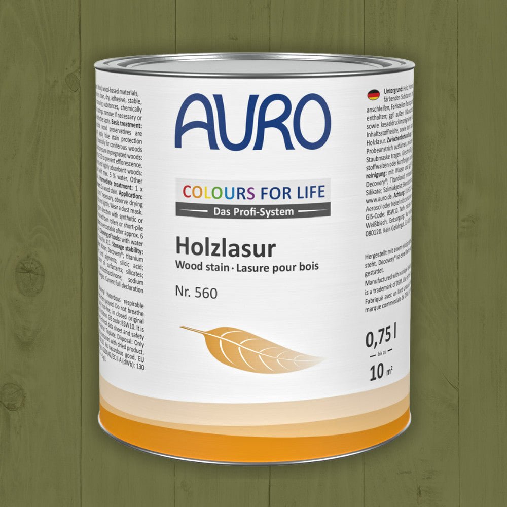 Naturbaustoffladen | Naturfarben Freiburg _ AURO COLOURS FOR LIFE Holzlasur Nr. 560 | grün bis braun