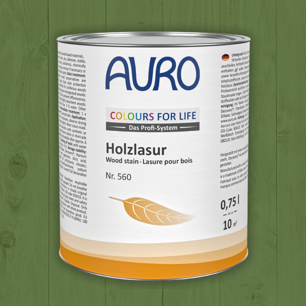 Naturbaustoffladen | Naturfarben Freiburg _ AURO COLOURS FOR LIFE Holzlasur Nr. 560 | grün bis braun