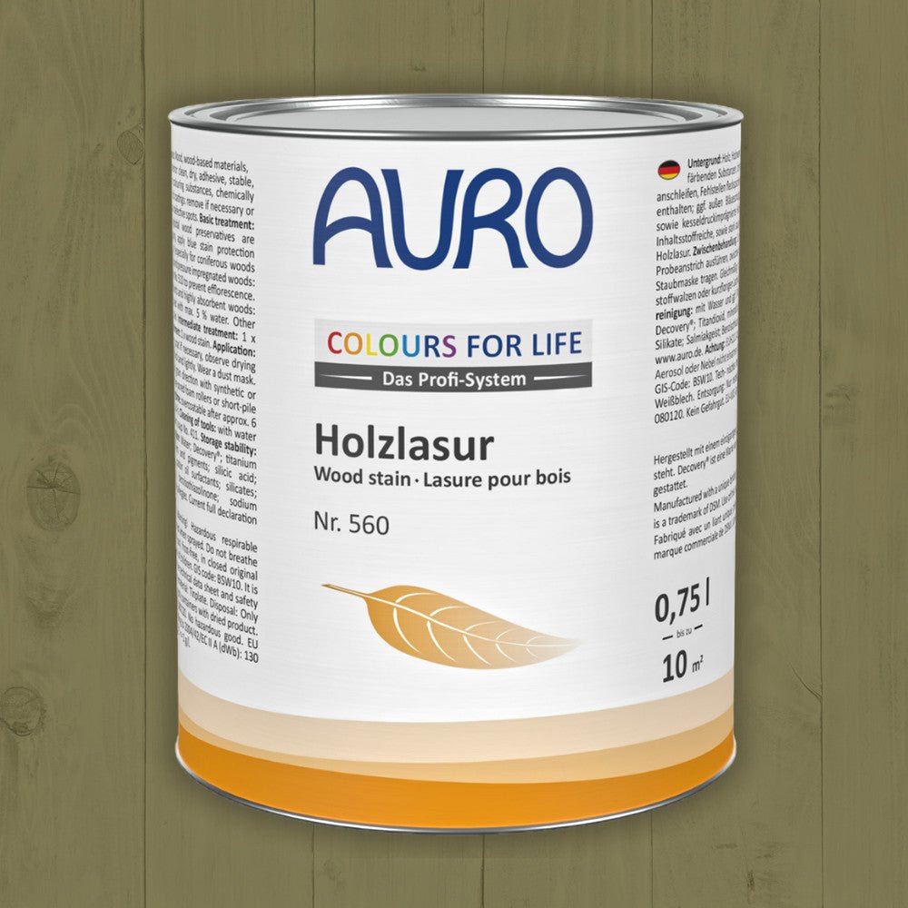 Naturbaustoffladen | Naturfarben Freiburg _ AURO COLOURS FOR LIFE Holzlasur Nr. 560 | grün bis braun