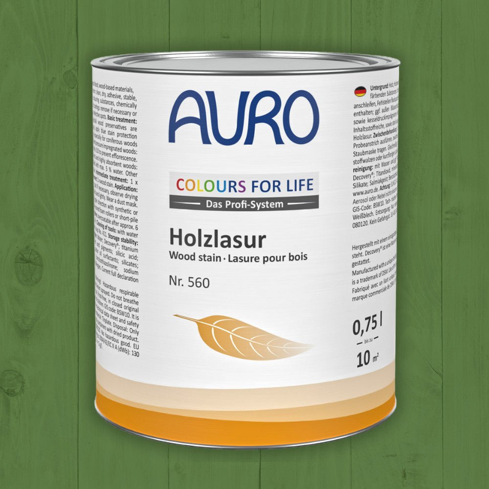 Naturbaustoffladen | Naturfarben Freiburg _ AURO COLOURS FOR LIFE Holzlasur Nr. 560 | grün bis braun