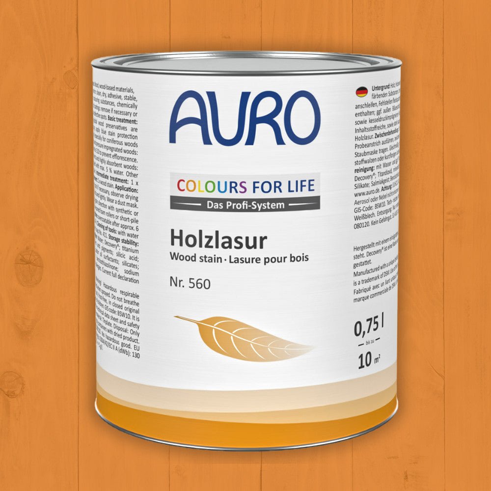 Naturbaustoffladen | Naturfarben Freiburg _ AURO COLOURS FOR LIFE Holzlasur Nr. 560 | orange bis rot