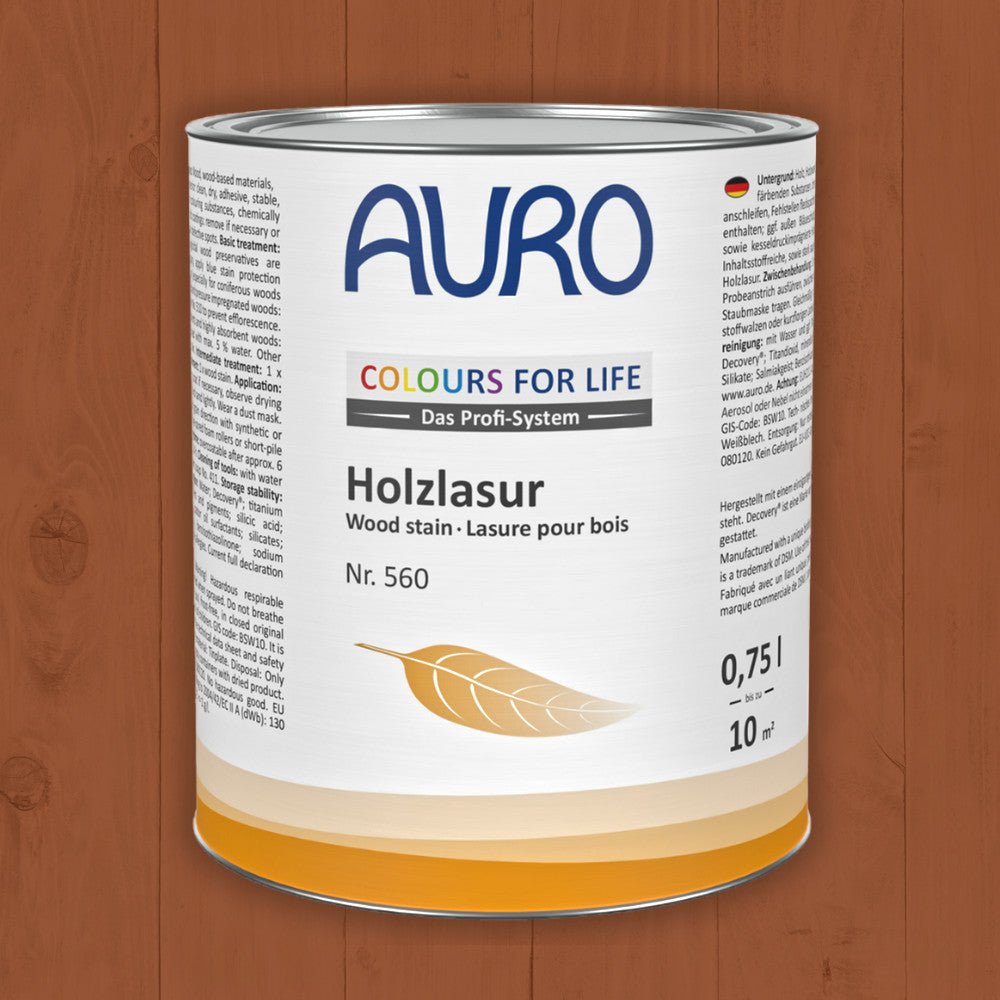 Naturbaustoffladen | Naturfarben Freiburg _ AURO COLOURS FOR LIFE Holzlasur Nr. 560 | orange bis rot