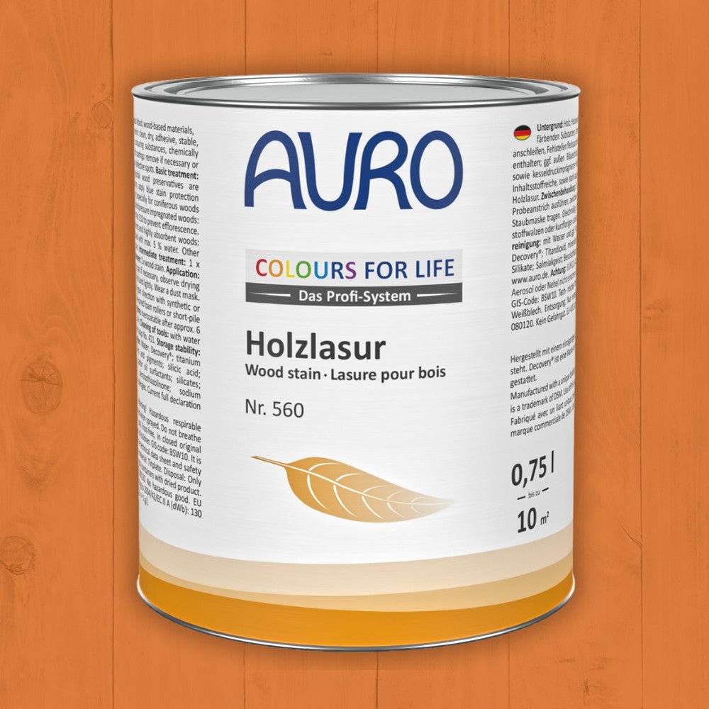 Naturbaustoffladen | Naturfarben Freiburg _ AURO COLOURS FOR LIFE Holzlasur Nr. 560 | orange bis rot