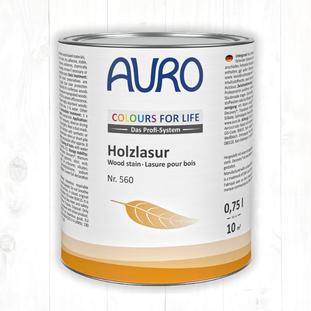 Naturbaustoffladen | Naturfarben Freiburg _ AURO COLOURS FOR LIFE Holzlasur Nr. 560 | weiß bis grau