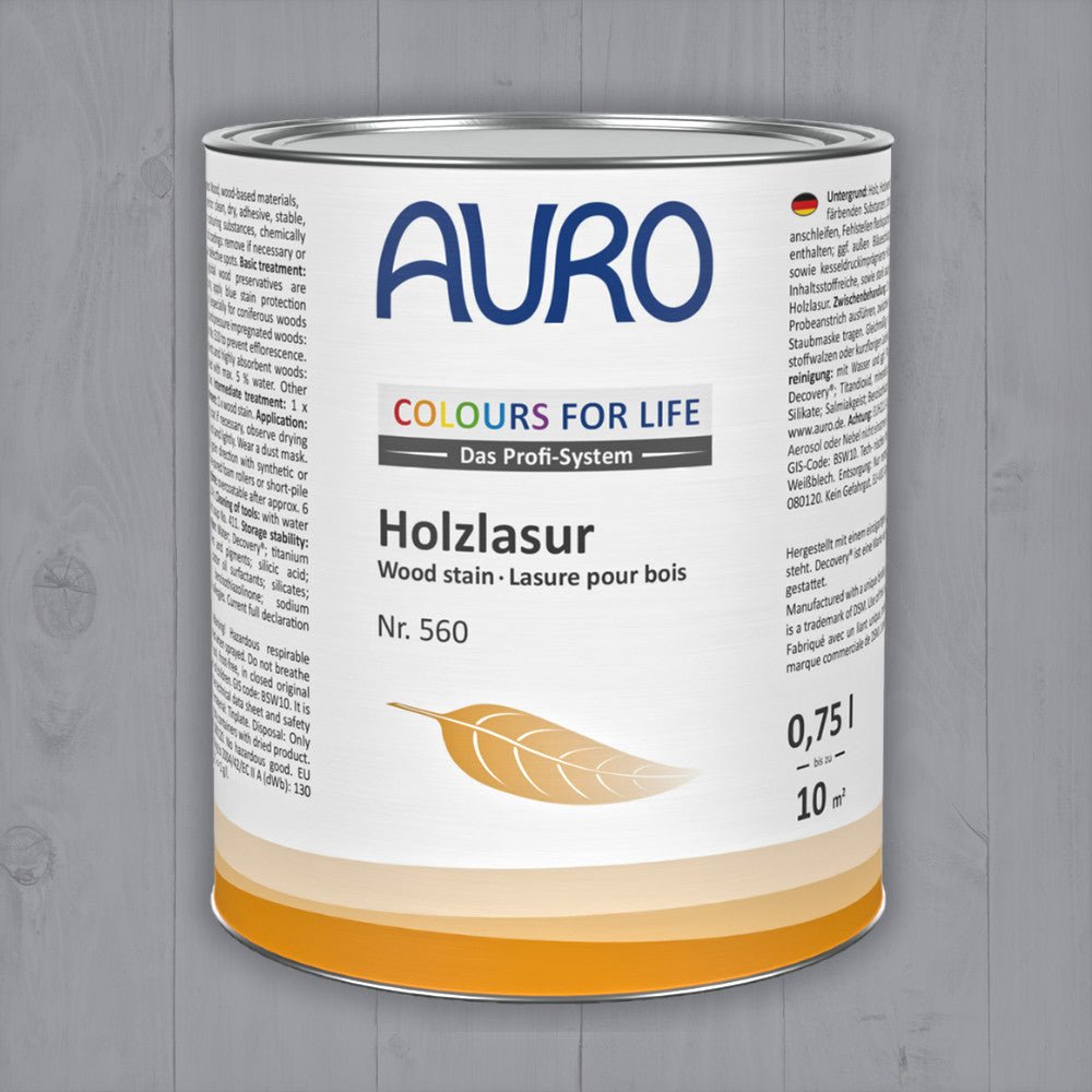 Naturbaustoffladen | Naturfarben Freiburg _ AURO COLOURS FOR LIFE Holzlasur Nr. 560 | weiß bis grau