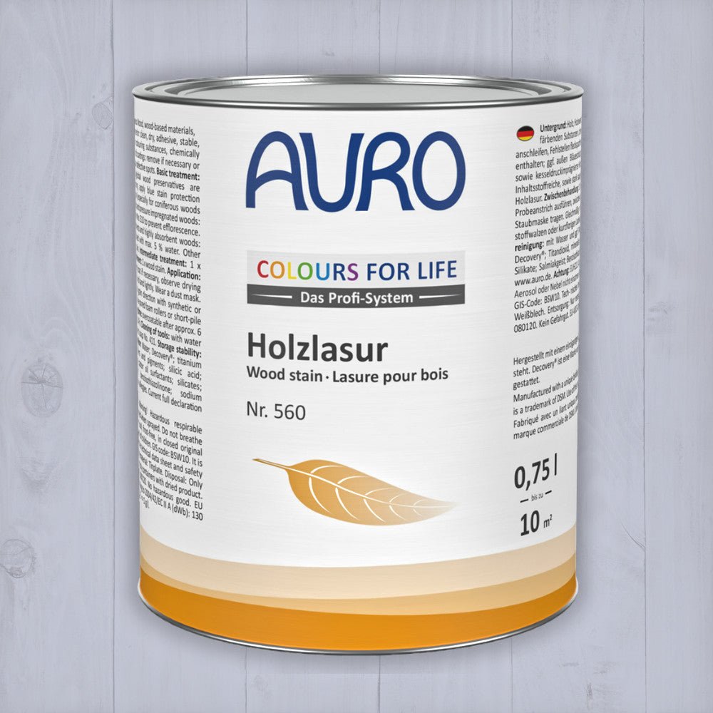 Naturbaustoffladen | Naturfarben Freiburg _ AURO COLOURS FOR LIFE Holzlasur Nr. 560 | weiß bis grau