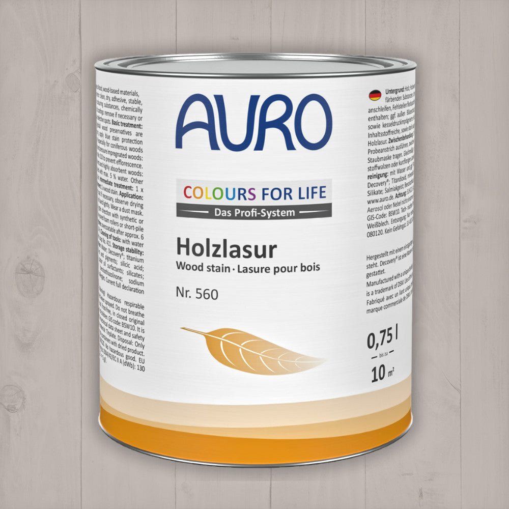 Naturbaustoffladen | Naturfarben Freiburg _ AURO COLOURS FOR LIFE Holzlasur Nr. 560 | weiß bis grau