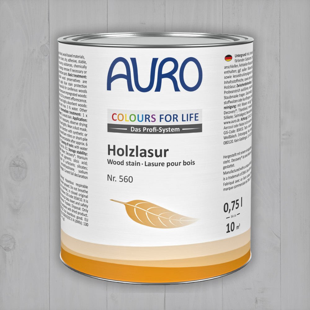 Naturbaustoffladen | Naturfarben Freiburg _ AURO COLOURS FOR LIFE Holzlasur Nr. 560 | weiß bis grau