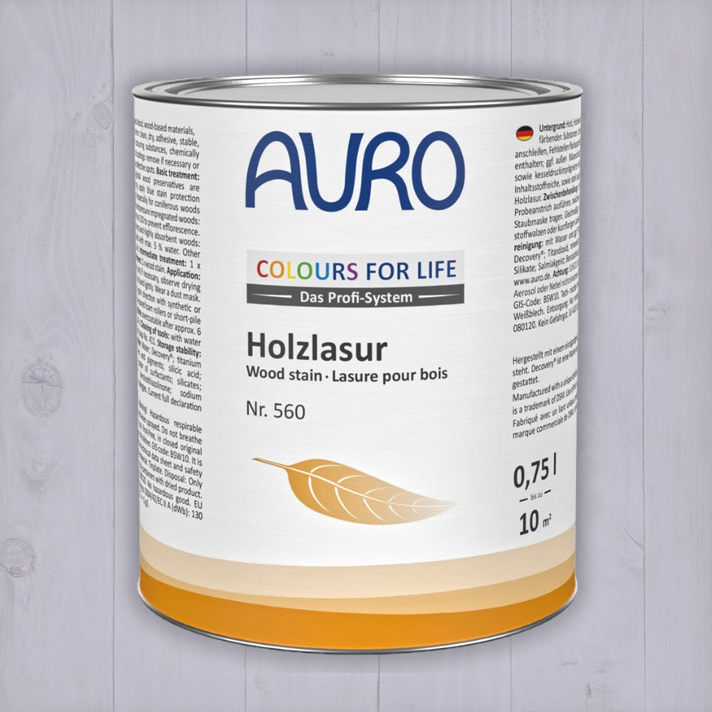 Naturbaustoffladen | Naturfarben Freiburg _ AURO COLOURS FOR LIFE Holzlasur Nr. 560 | weiß bis grau