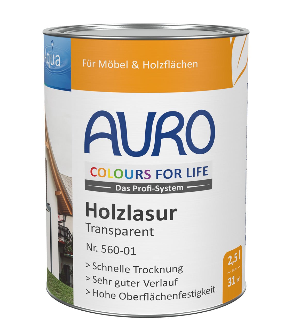 Naturbaustoffladen | Naturfarben Freiburg _ AURO COLOURS FOR LIFE Holzlasur, transparent Nr. 560 - 01