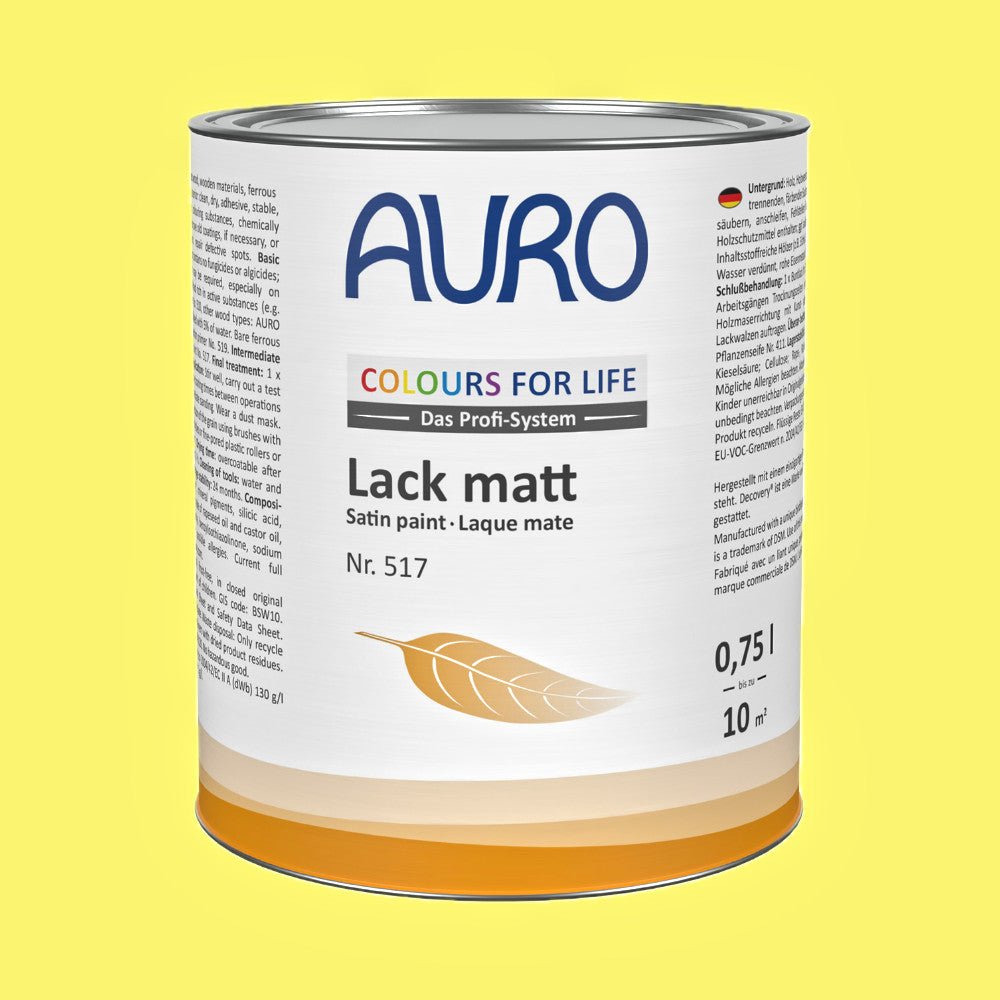 Naturbaustoffladen | Naturfarben Freiburg _ AURO COLOURS FOR LIFE Lack, matt Nr. 517 | brillant yellow