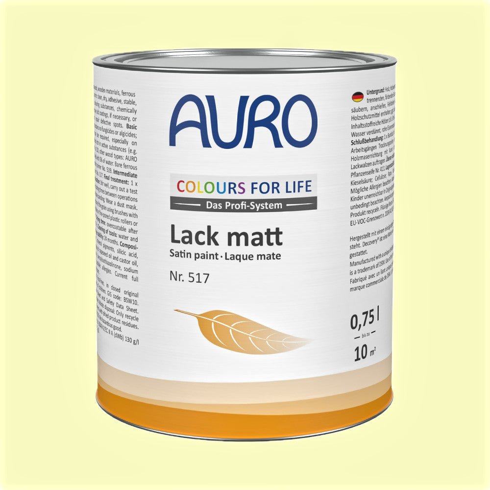 Naturbaustoffladen | Naturfarben Freiburg _ AURO COLOURS FOR LIFE Lack, matt Nr. 517 | brillant yellow