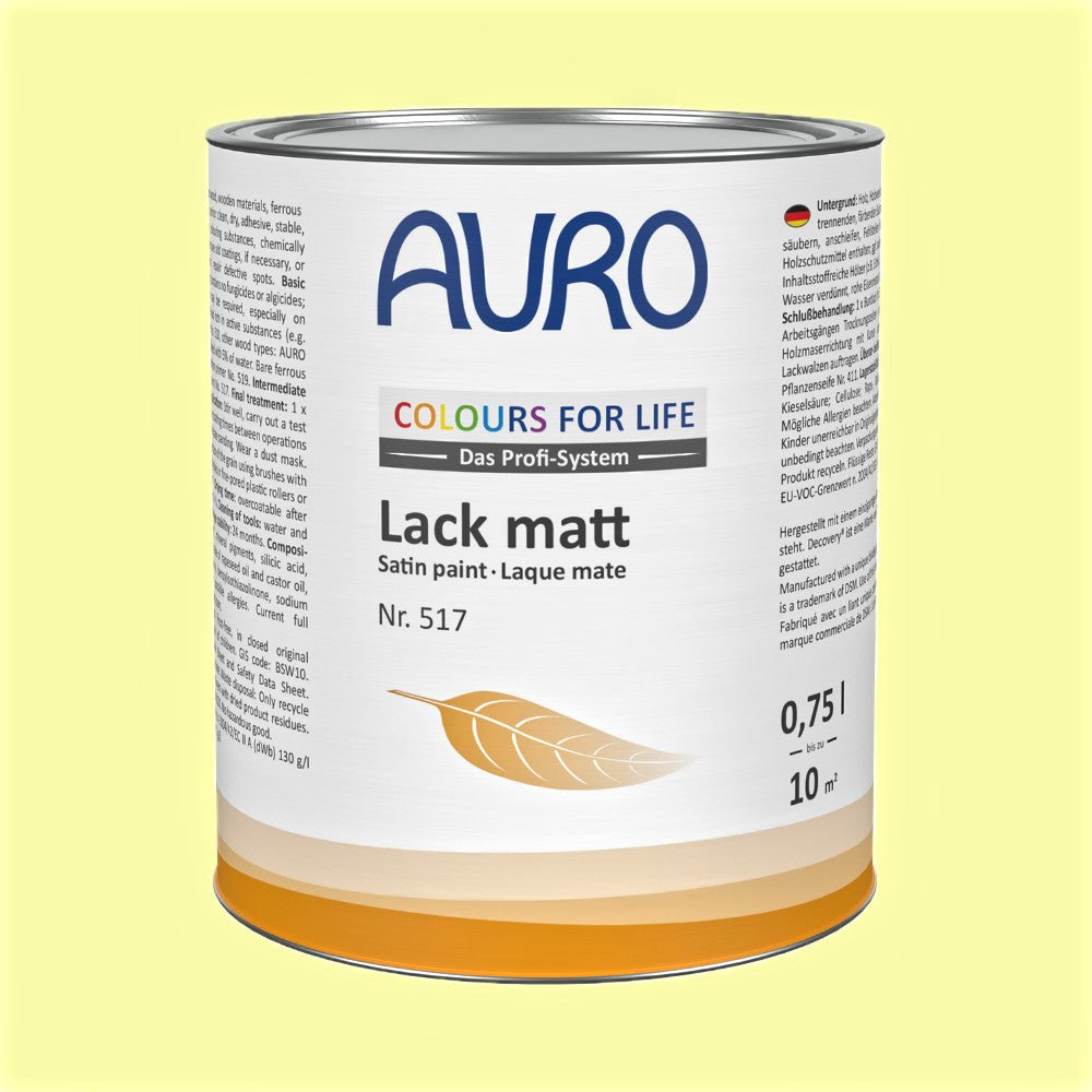Naturbaustoffladen | Naturfarben Freiburg _ AURO COLOURS FOR LIFE Lack, matt Nr. 517 | brillant yellow