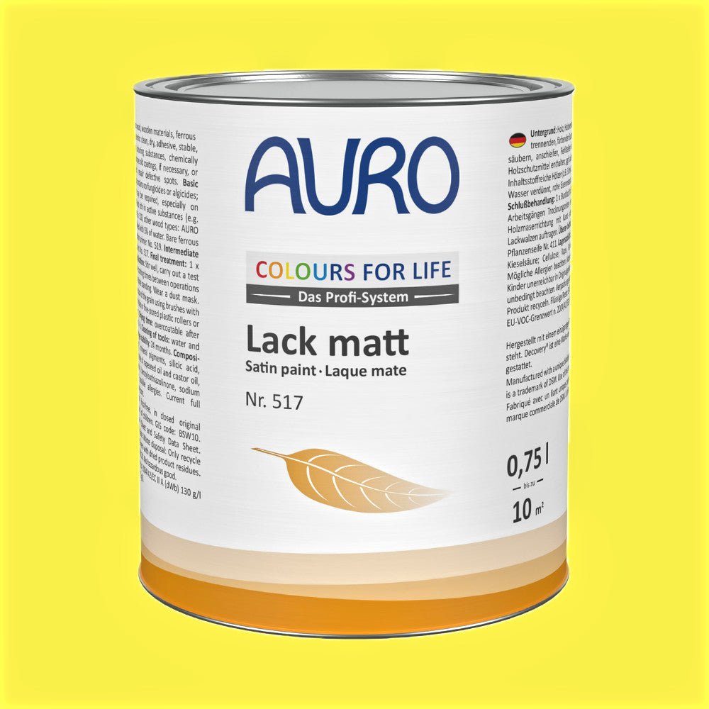 Naturbaustoffladen | Naturfarben Freiburg _ AURO COLOURS FOR LIFE Lack, matt Nr. 517 | brillant yellow