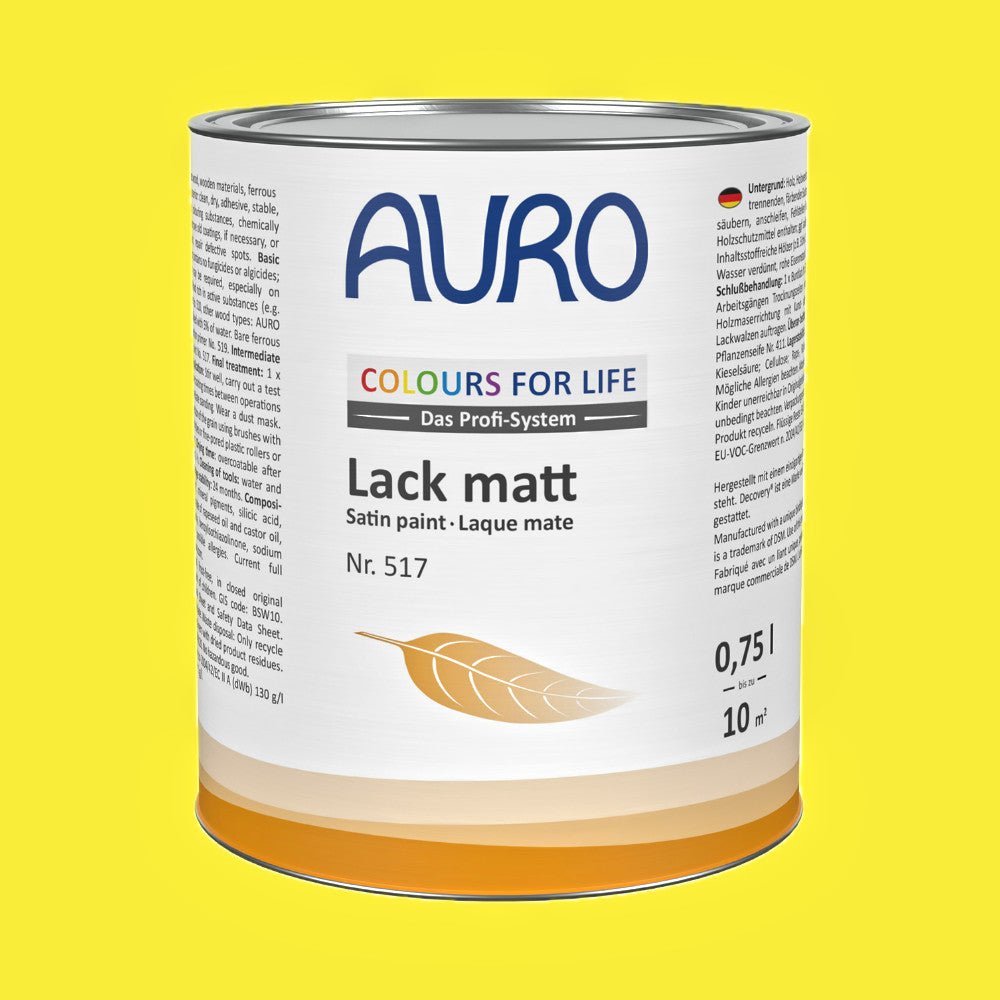 Naturbaustoffladen | Naturfarben Freiburg _ AURO COLOURS FOR LIFE Lack, matt Nr. 517 | brillant yellow