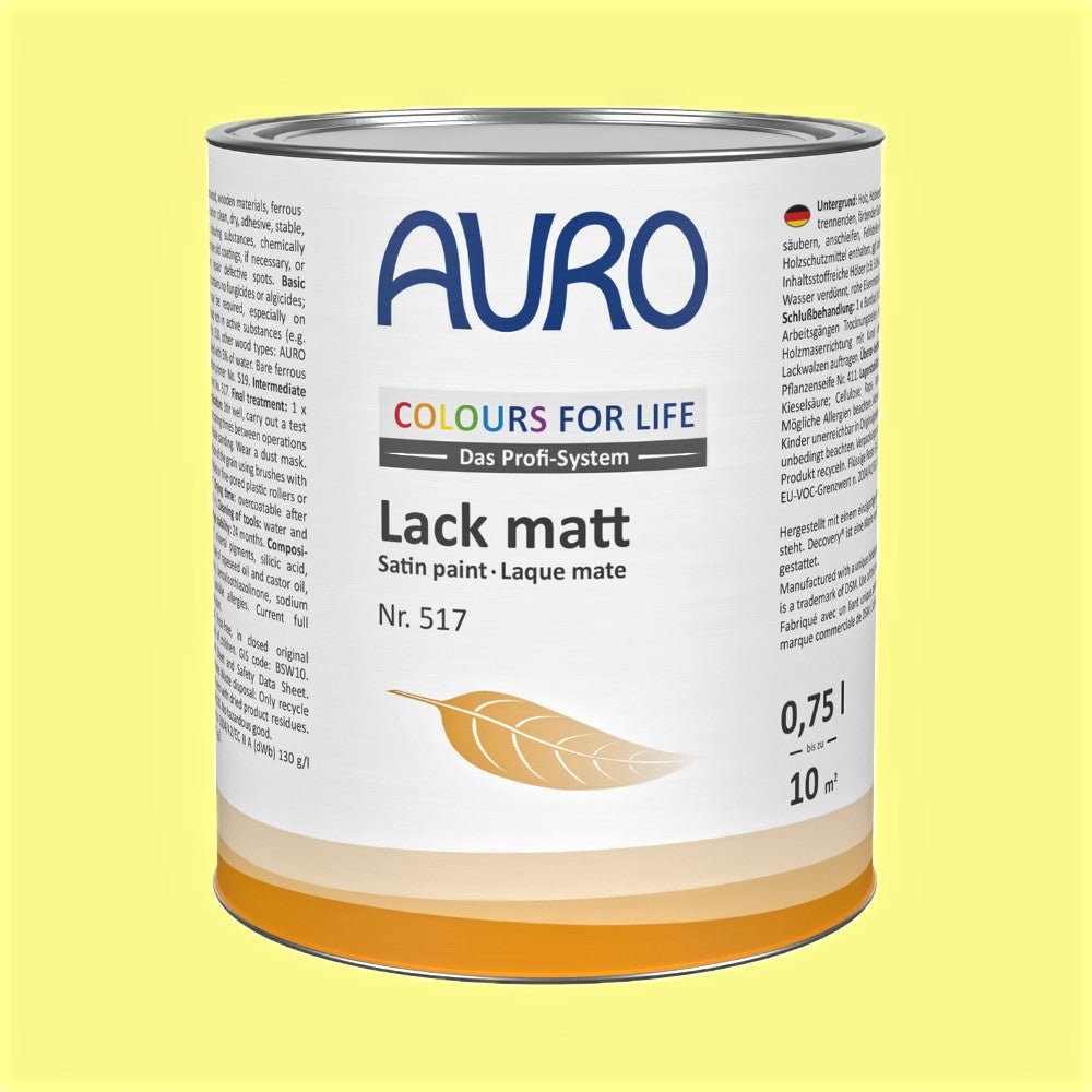 Naturbaustoffladen | Naturfarben Freiburg _ AURO COLOURS FOR LIFE Lack, matt Nr. 517 | brillant yellow