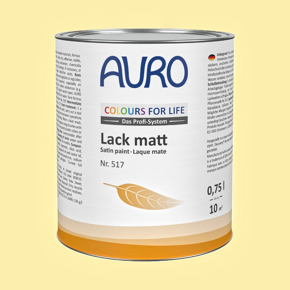 Naturbaustoffladen | Naturfarben Freiburg _ AURO COLOURS FOR LIFE Lack, matt Nr. 517 | golden honey