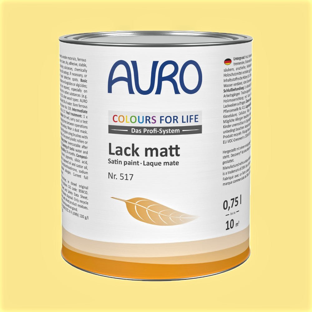 Naturbaustoffladen | Naturfarben Freiburg _ AURO COLOURS FOR LIFE Lack, matt Nr. 517 | sun - kissed