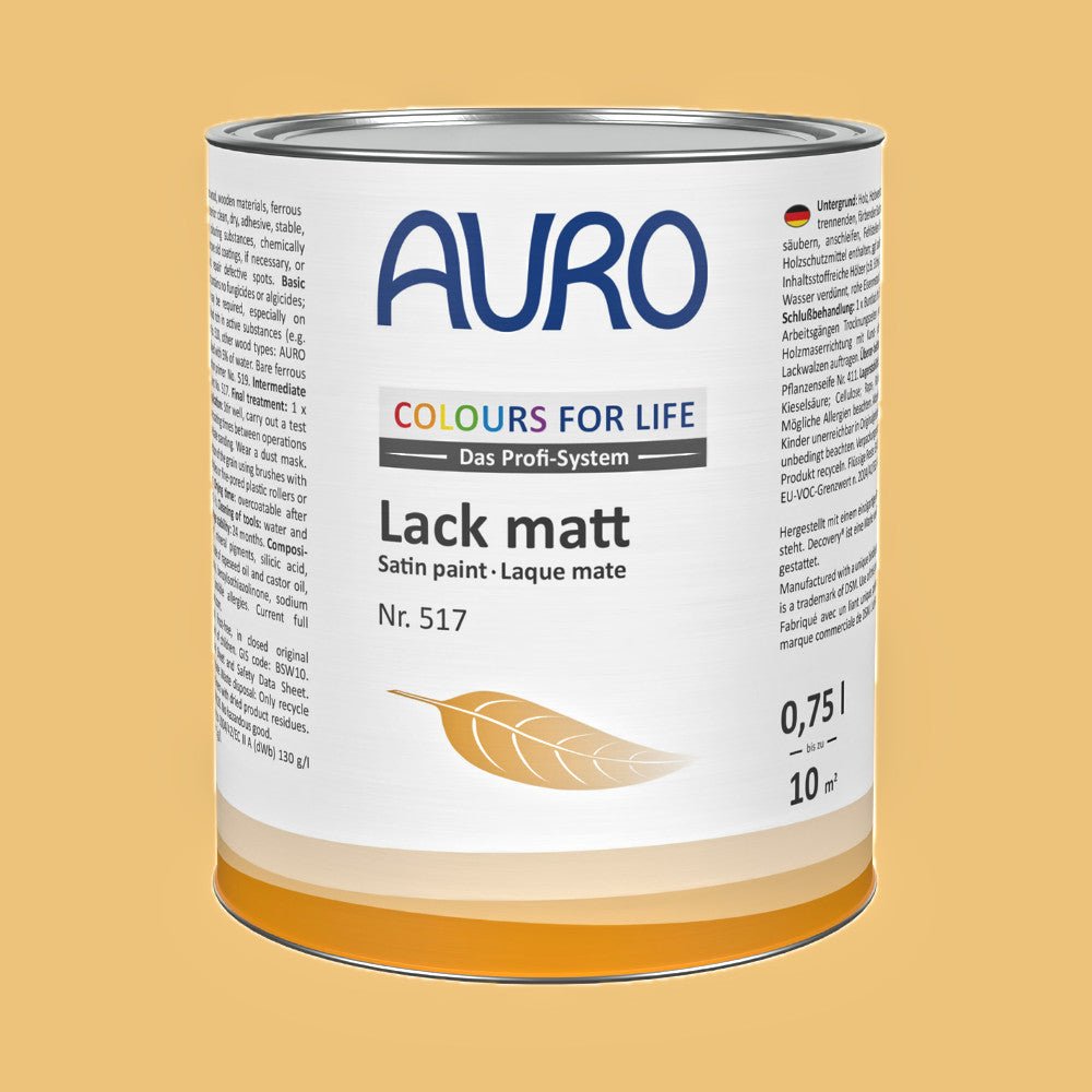 Naturbaustoffladen | Naturfarben Freiburg _ AURO COLOURS FOR LIFE Lack, matt Nr. 517 | yellow gold