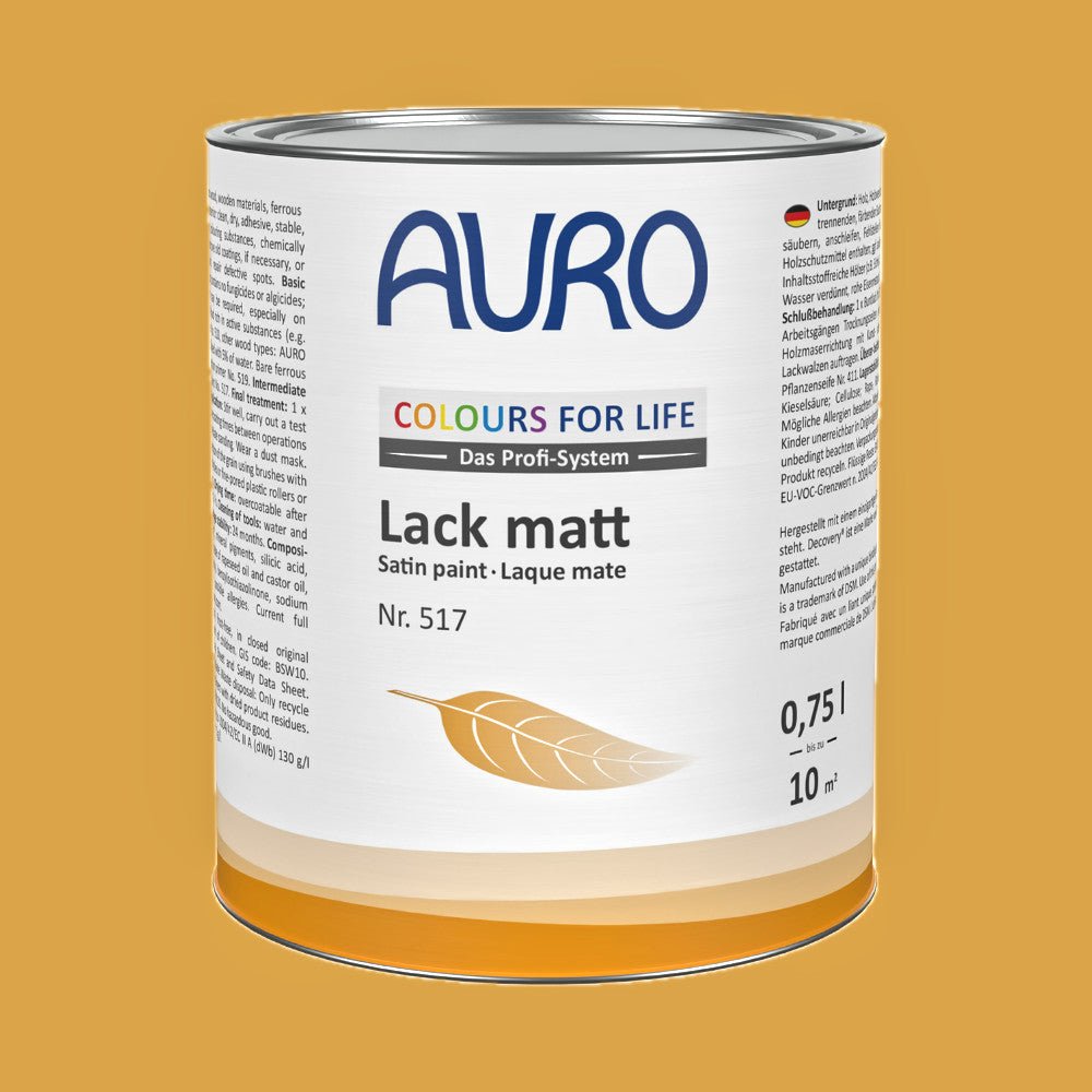 Naturbaustoffladen | Naturfarben Freiburg _ AURO COLOURS FOR LIFE Lack, matt Nr. 517 | yellow gold