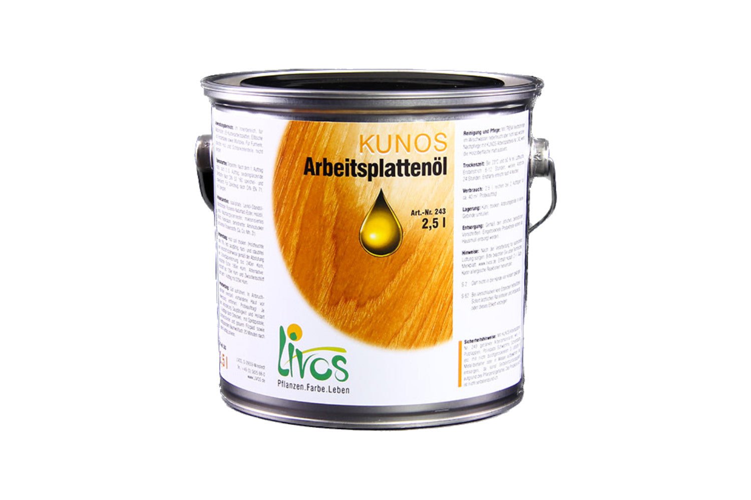 Naturbaustoffladen | Naturfarben Freiburg _ Livos KUNOS Arbeitsplattenöl Nr. 243 _ 2,5 Liter Gebinde